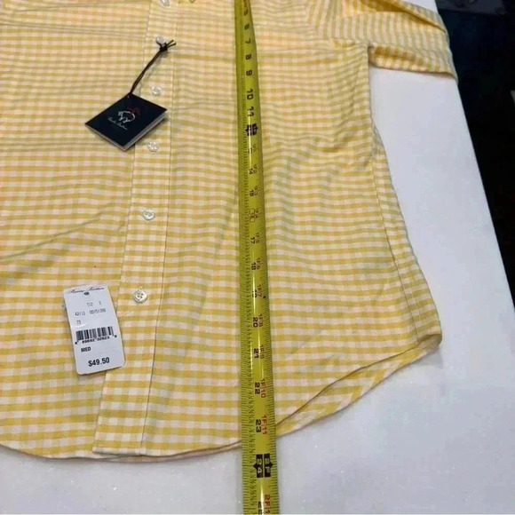 NWT Brooks Brothers boys button down shirt. Yellow & white check size M - Picture 7 of 9